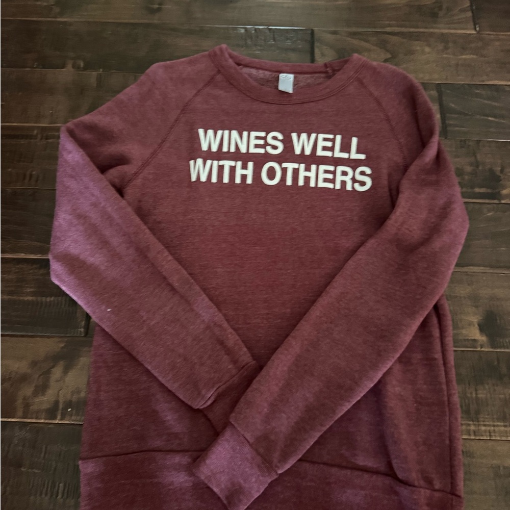 Women's Burgundy Sweater - "Wines Well With Others"